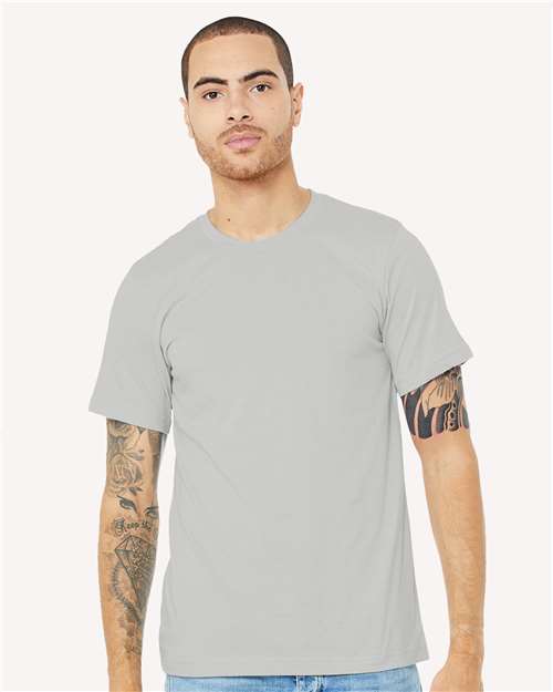 Custom Embroidered BELLA + CANVAS CVC Jersey Tee 3001CVC Heather Silver