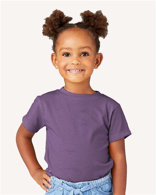 BELLA + CANVAS Toddler Jersey Tee 3001T Heather Stone Custom Embroidered Business Logo