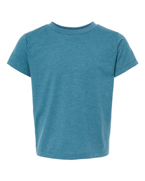 BELLA + CANVAS Toddler Jersey Tee 3001T Heather Columbia Blue Custom Embroidered Business Logo