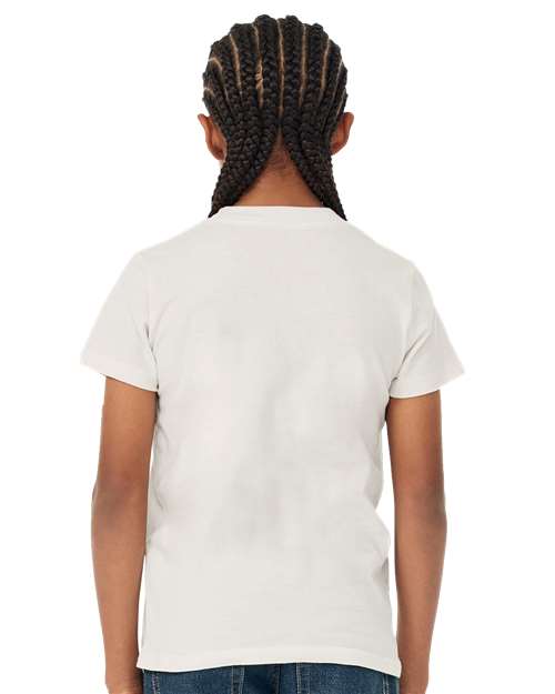 BELLA + CANVAS Youth Jersey Tee 3001Y Vintage White Custom Embroidered Business Logo