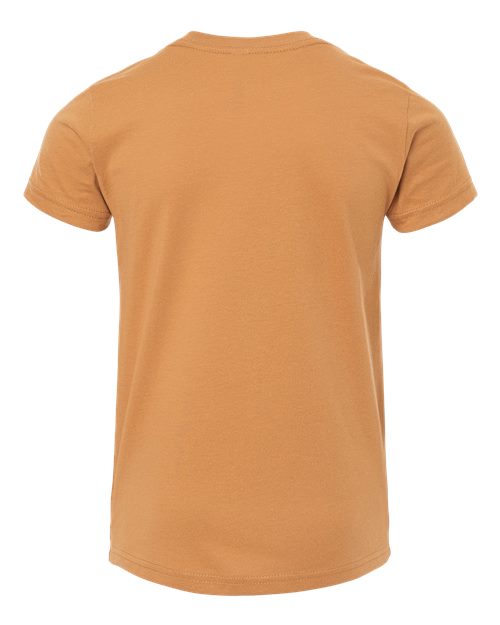 BELLA + CANVAS Youth Jersey Tee 3001Y Toast Custom Embroidered Business Logo