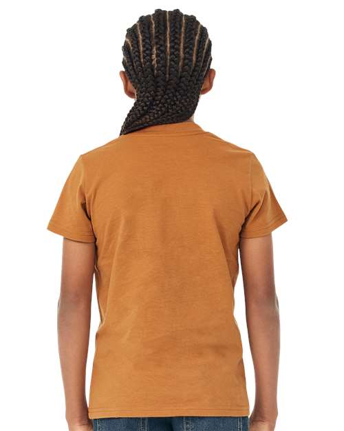 BELLA + CANVAS Youth Jersey Tee 3001Y Toast Custom Embroidered Business Logo