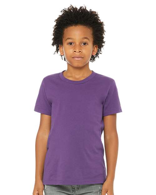 Custom Embroidered BELLA + CANVAS Youth Jersey Tee 3001Y Royal Purple