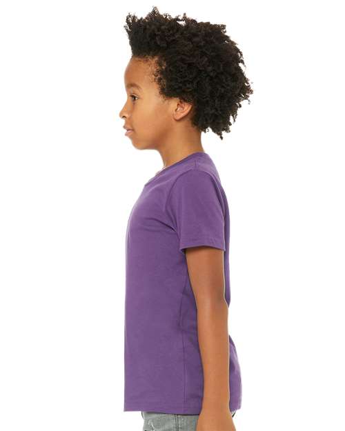 BELLA + CANVAS Youth Jersey Tee 3001Y Royal Purple Custom Embroidered Business Logo