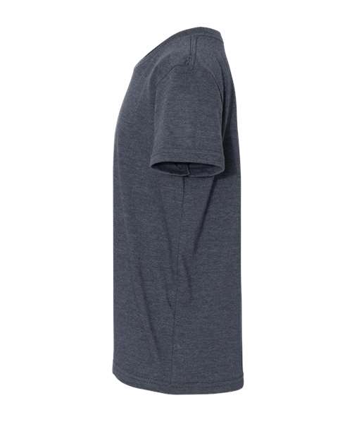 BELLA + CANVAS Youth CVC Jersey Tee 3001YCVC Heather Navy Custom Embroidered Business Logo