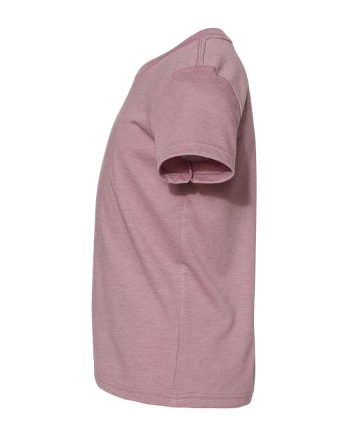 BELLA + CANVAS Youth CVC Jersey Tee 3001YCVC Heather Orchid Custom Embroidered Business Logo
