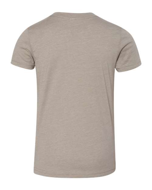 BELLA + CANVAS Youth CVC Jersey Tee 3001YCVC Heather Slate Custom Embroidered Business Logo