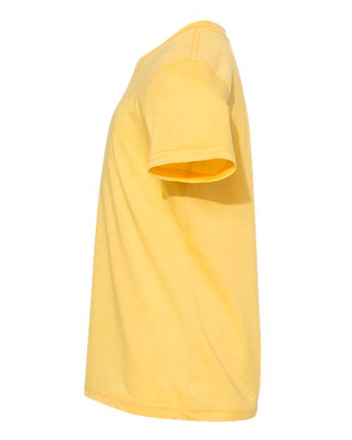 BELLA + CANVAS Youth CVC Jersey Tee 3001YCVC Heather Yellow Gold Custom Embroidered Business Logo