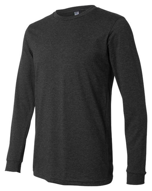 BELLA + CANVAS Heather CVC Long Sleeve Tee 3501CVC Dark Grey Heather