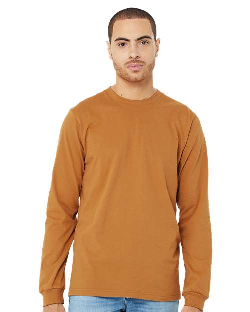 Custom Embroidered BELLA + CANVAS Jersey Long Sleeve Tee 3501 Toast