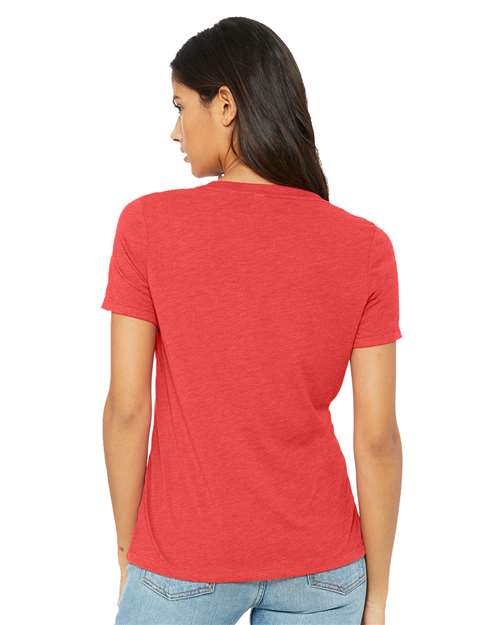 BELLA + CANVAS Women's Relaxed Triblend Short Sleeve V-Neck Tee 6415