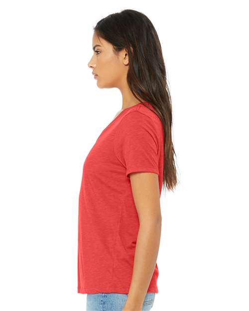 BELLA + CANVAS Women's Relaxed Triblend Short Sleeve V-Neck Tee 6415
