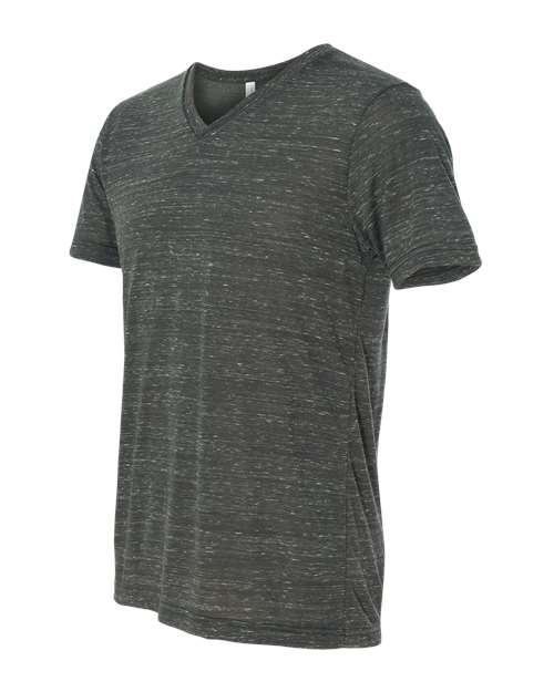 BELLA + CANVAS Textured Jersey V-Neck Tee 3655 Custom Embroidered Business Logo