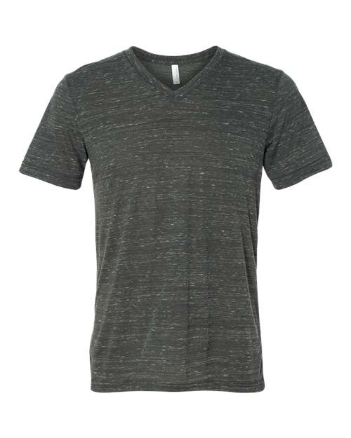 BELLA + CANVAS Textured Jersey V-Neck Tee 3655 Custom Embroidered Business Logo