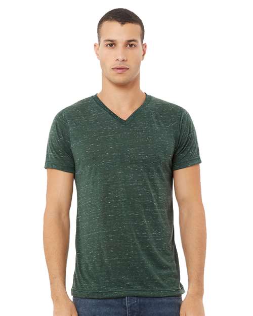Custom Embroidered BELLA + CANVAS Textured Jersey V-Neck Tee 3655