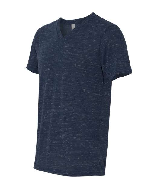 BELLA + CANVAS Textured Jersey V-Neck Tee 3655 Custom Embroidered Business Logo
