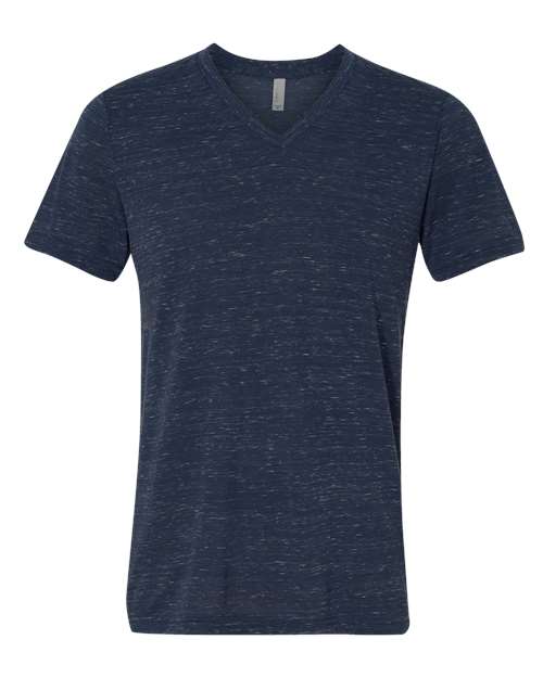 BELLA + CANVAS Textured Jersey V-Neck Tee 3655 Custom Embroidered Business Logo