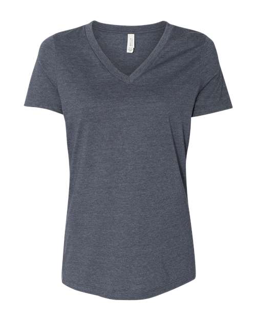 BELLA + CANVAS Women's Relaxed Heather CVC V-Neck Tee 6405CVC Custom Embroidered Business Logo