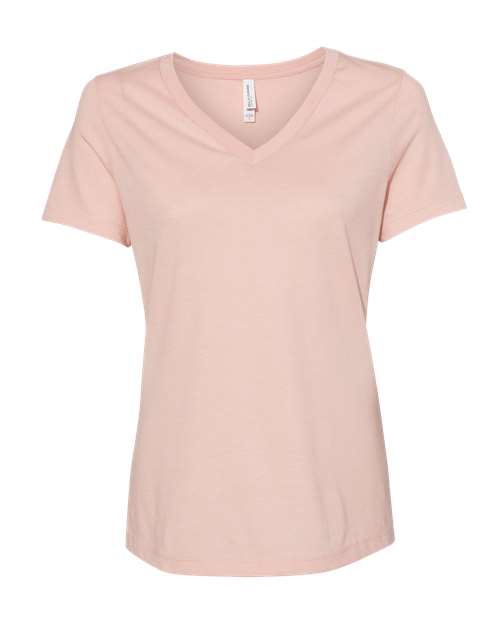 BELLA + CANVAS Women's Relaxed Heather CVC V-Neck Tee 6405CVC Custom Embroidered Business Logo