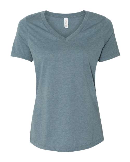BELLA + CANVAS Women's Relaxed Heather CVC V-Neck Tee 6405CVC Custom Embroidered Business Logo
