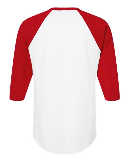 Tultex Fine Jersey Raglan T-Shirt 245 White/ Red