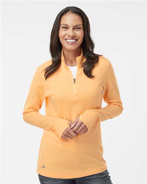 Custom Embroidered Adidas Women's 3-Stripes Quarter-Zip Sweater A555