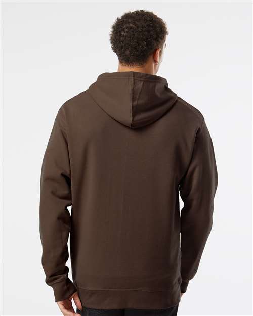 Independent Trading Co. Midweight Hooded Sweatshirt SS4500 Brown Custom Embroidered Business Logo