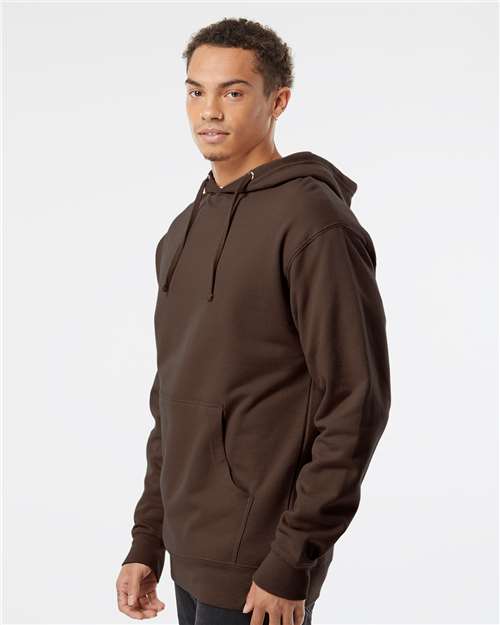 Independent Trading Co. Midweight Hooded Sweatshirt SS4500 Brown Custom Embroidered Business Logo