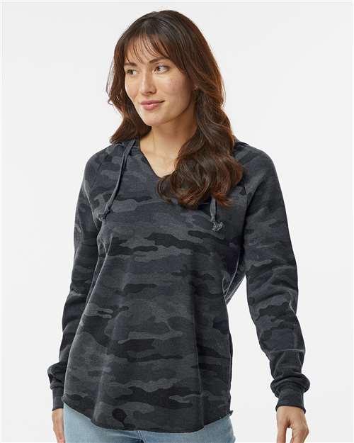 Custom Embroidered Independent Trading Co. Women’s Lightweight California Wave Wash Hooded Sweatshirt PRM2500