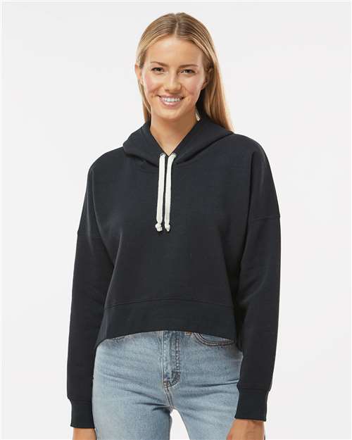 Custom Embroidered J. America Women's Crop Hooded Sweatshirt 8853