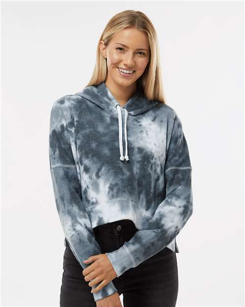 Custom Embroidered J. America Women's Crop Hooded Sweatshirt 8853