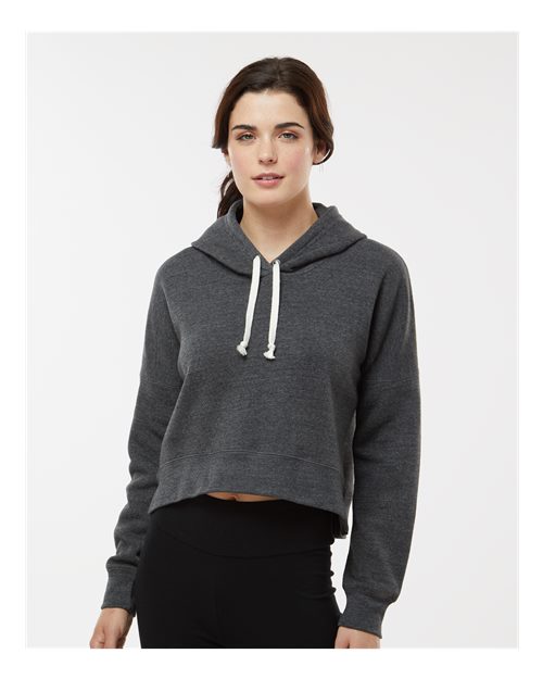 Custom Embroidered J. America Women's Crop Hooded Sweatshirt 8853
