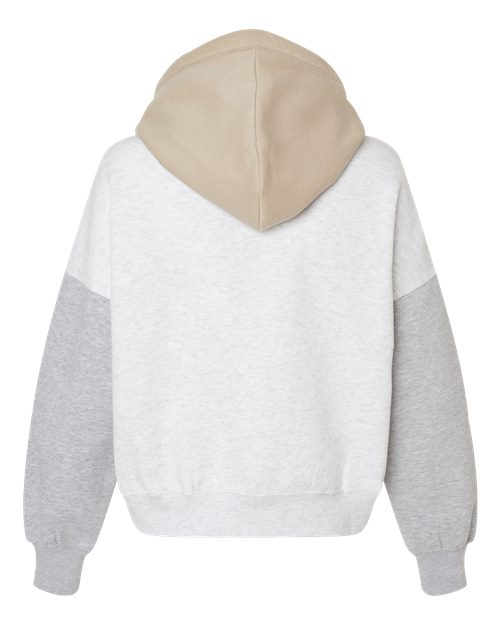 MV Sport Women's Sueded Fleece Colorblocked Crop Hooded Sweatshirt W23716