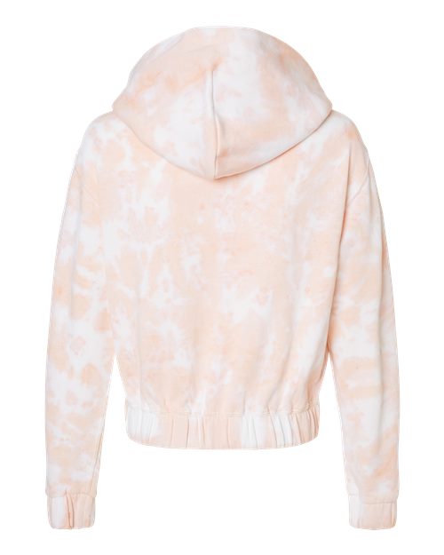 MV Sport Women's Sueded Fleece Tie-Dyed Crop Hooded Sweatshirt W23718