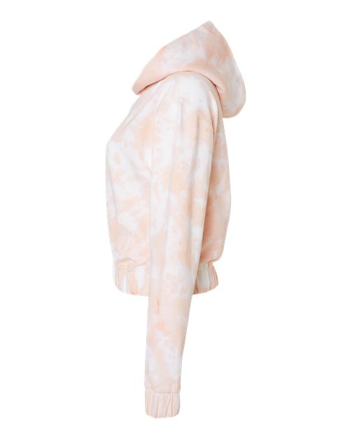 MV Sport Women's Sueded Fleece Tie-Dyed Crop Hooded Sweatshirt W23718