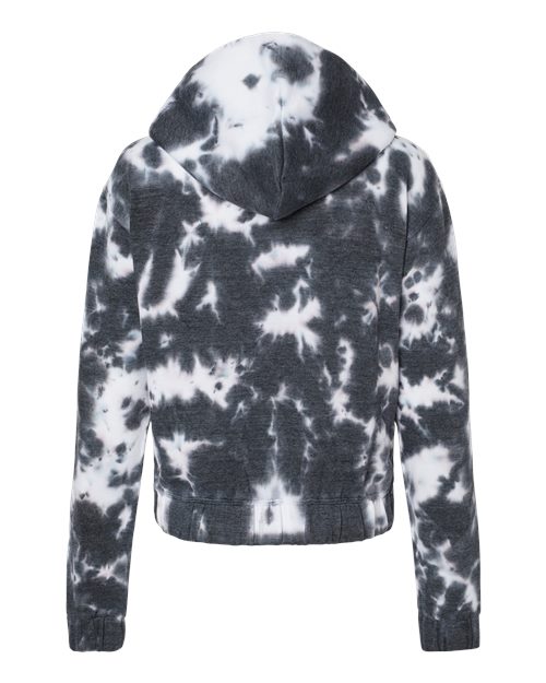 MV Sport Women's Sueded Fleece Tie-Dyed Crop Hooded Sweatshirt W23718