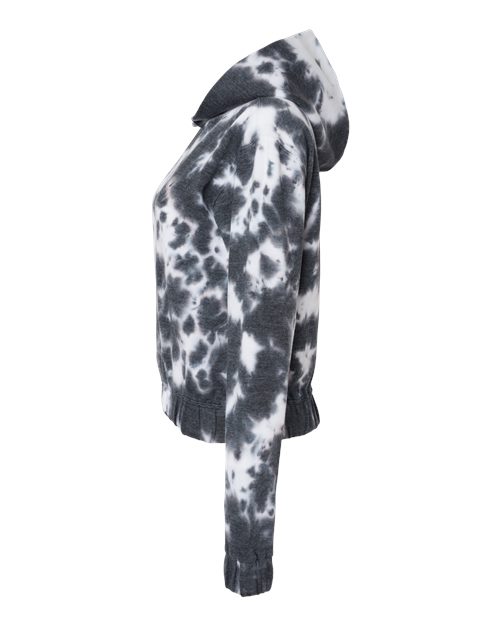 MV Sport Women's Sueded Fleece Tie-Dyed Crop Hooded Sweatshirt W23718
