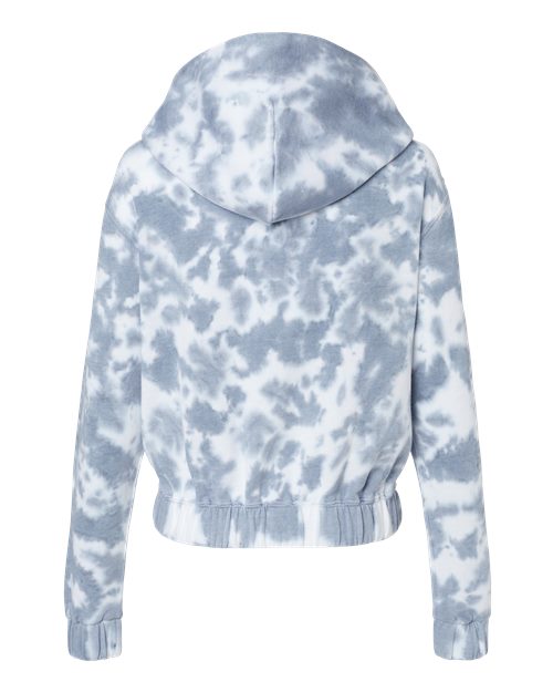 MV Sport Women's Sueded Fleece Tie-Dyed Crop Hooded Sweatshirt W23718