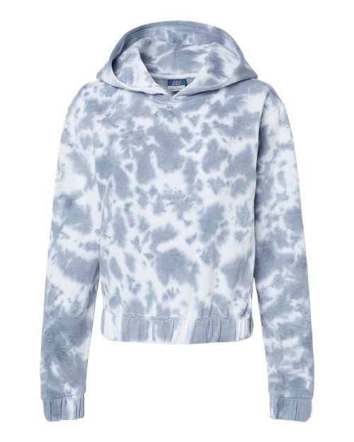MV Sport Women's Sueded Fleece Tie-Dyed Crop Hooded Sweatshirt W23718