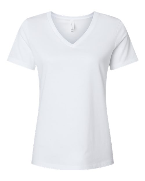 BELLA + CANVAS Women's Relaxed Heather CVC V-Neck Tee 6405CVC Custom Embroidered Business Logo
