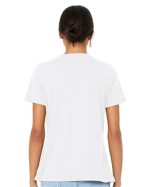 BELLA + CANVAS Women's Relaxed Heather CVC V-Neck Tee 6405CVC Custom Embroidered Business Logo