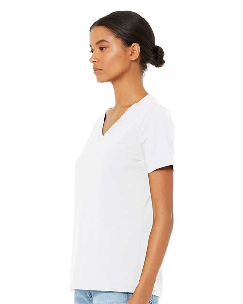 BELLA + CANVAS Women's Relaxed Heather CVC V-Neck Tee 6405CVC Custom Embroidered Business Logo
