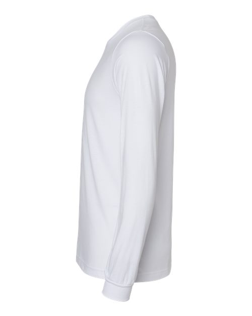 BELLA + CANVAS Heather CVC Long Sleeve Tee 3501CVC Solid White Blend Custom Embroidered Business Logo