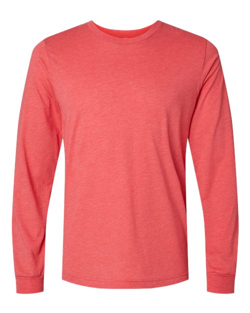BELLA + CANVAS Triblend Long Sleeve Tee 3513 Olive Triblend Custom Embroidered Business Logo