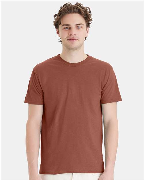 Custom Embroidered Hanes Perfect-T T-Shirt 4980 Canyon Rock Brown