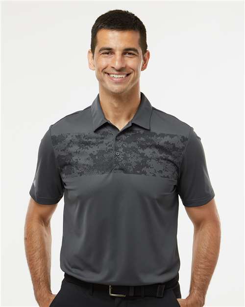 Custom Embroidered Adidas Camo Chest Print Polo A585