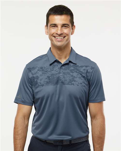 Custom Embroidered Adidas Camo Chest Print Polo A585