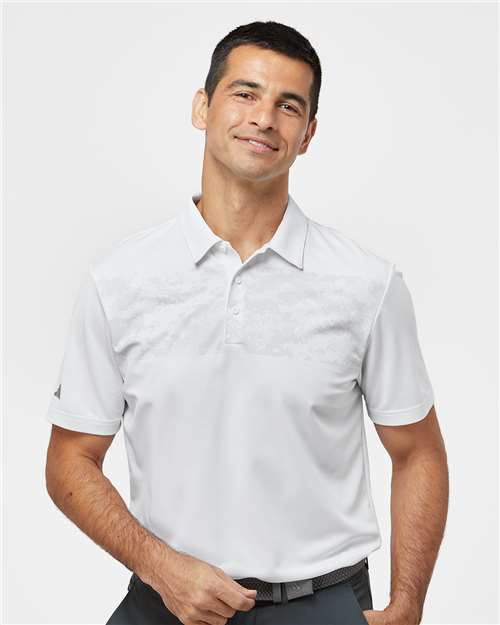 Custom Embroidered Adidas Camo Chest Print Polo A585