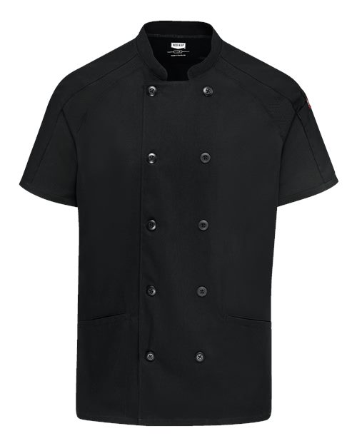 Chef Designs Mimix™ Short Sleeve Chef Coat with OilBlok 046X Custom Embroidered Business Logo