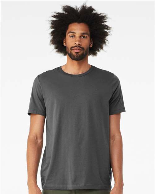 Custom Embroidered BELLA + CANVAS CVC Jersey Tee 3001CVC Solid Asphalt Blend